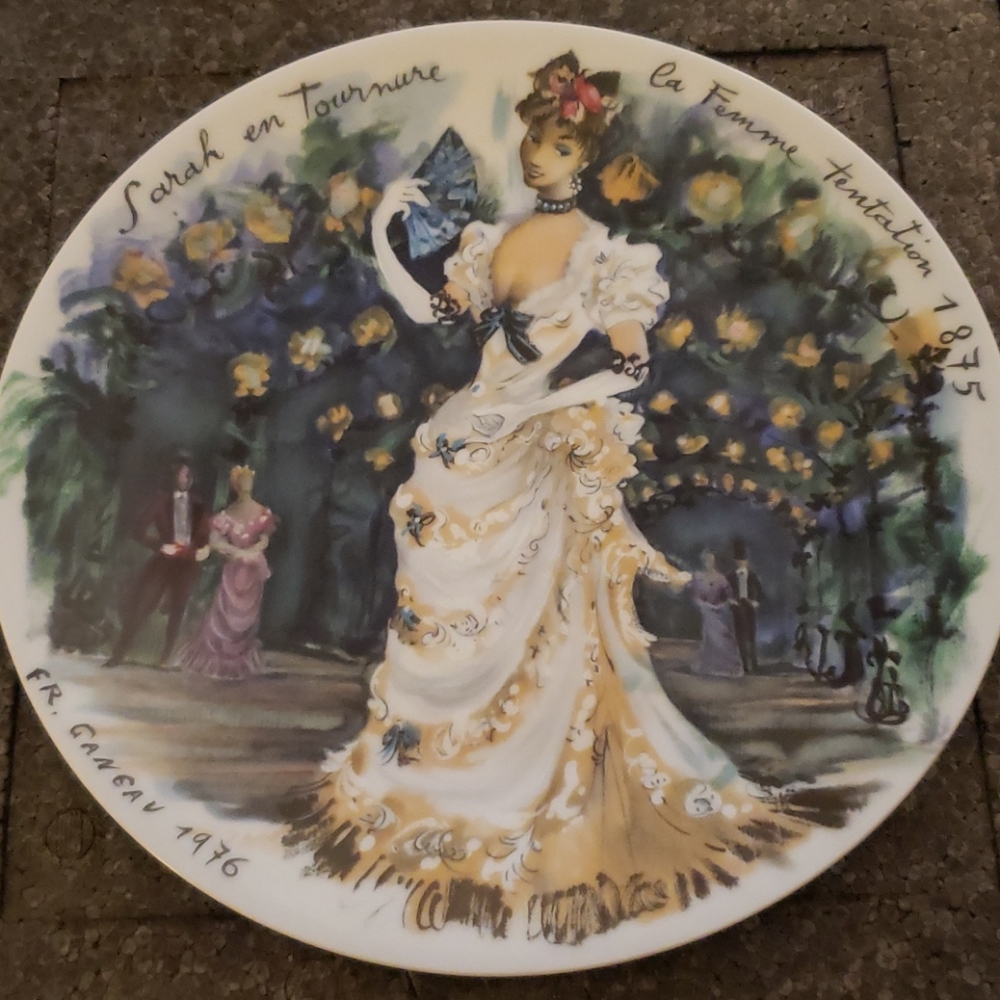 Limoges plate #2 Sarah en Tournure